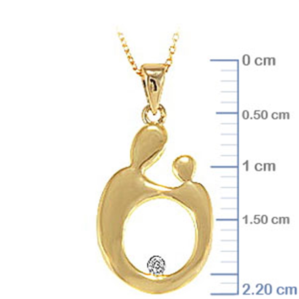 Solid Gold 0.01 ct. Diamond Fashion Necklace