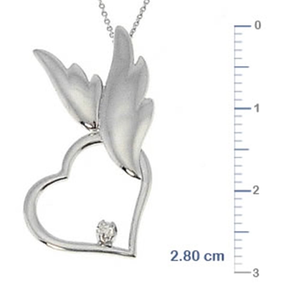 Solid Gold 0.02 ct. Diamond Heart Necklace