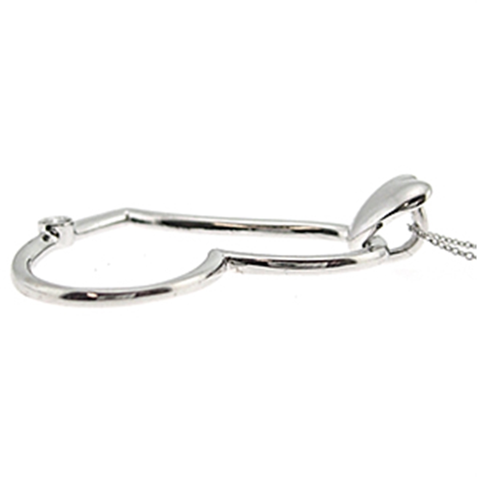 Solid Gold 0.03 ct. Diamond Heart Necklace