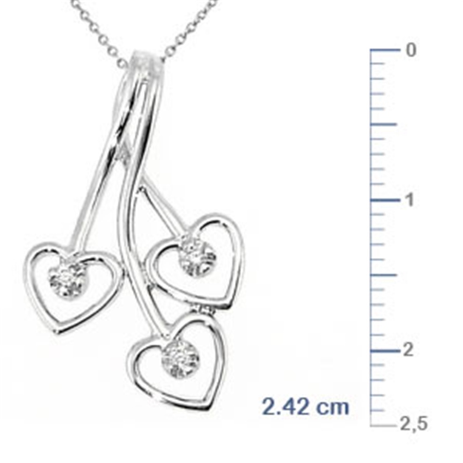 Solid Gold 0.04 ct Diamond Tria Heart Necklace