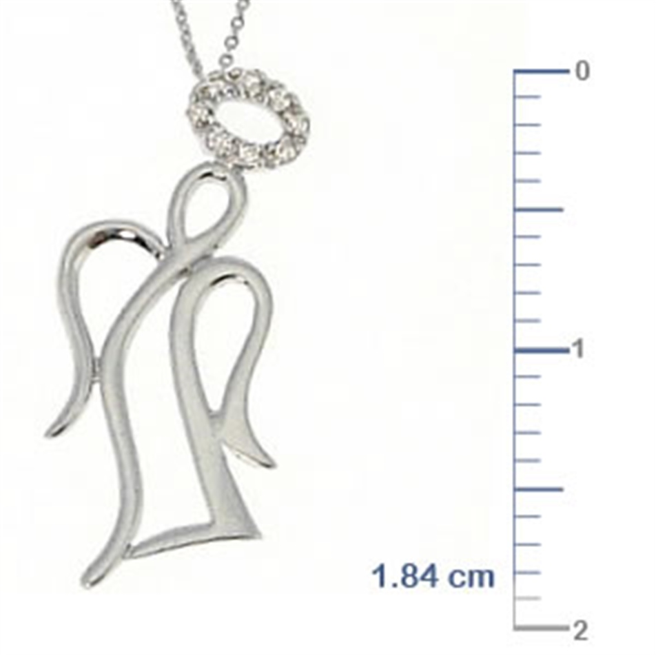 Solid Gold 0.04 ct. Diamond Angel Necklace