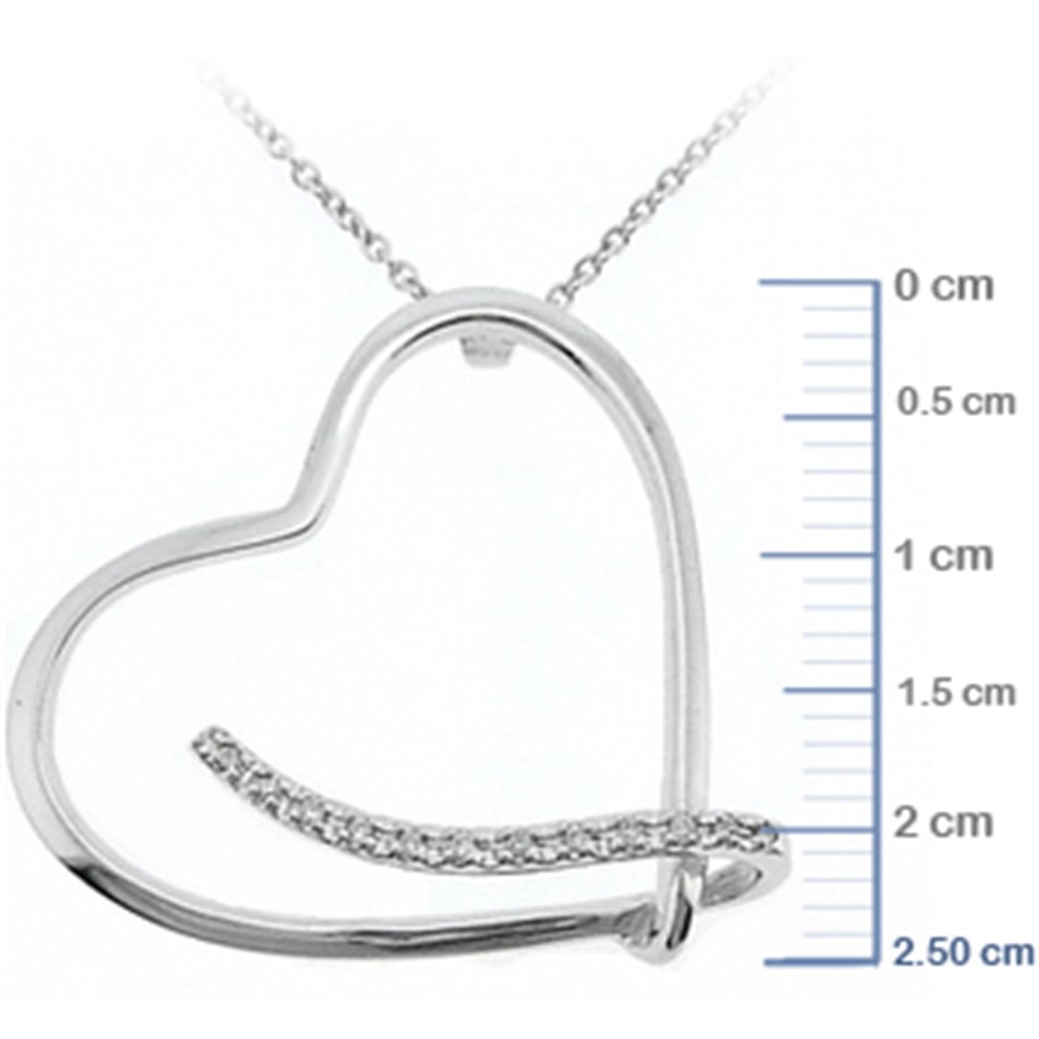 Solid Gold 0.05 ct. Diamond Heart Necklace
