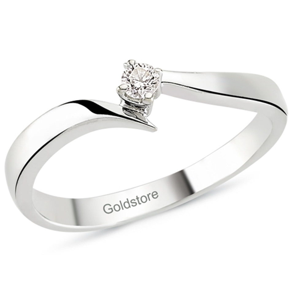 Solid Gold 0.06 ct. Diamond Solitaire Ring