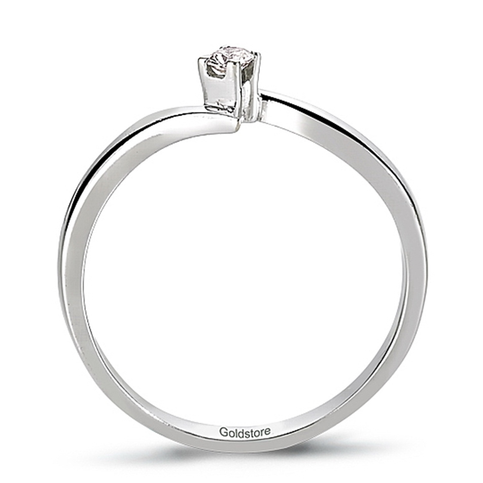 Solid Gold 0.06 ct. Diamond Solitaire Ring