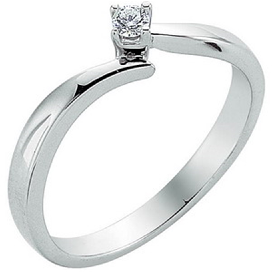 Solid Gold 0.06 ct. Diamond Solitaire Ring