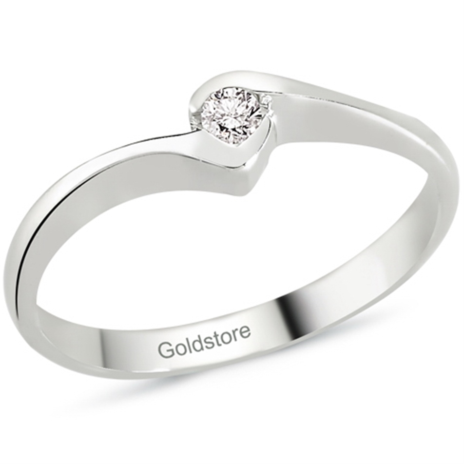 Solid Gold 0.06 ct. Diamond Solitaire Ring