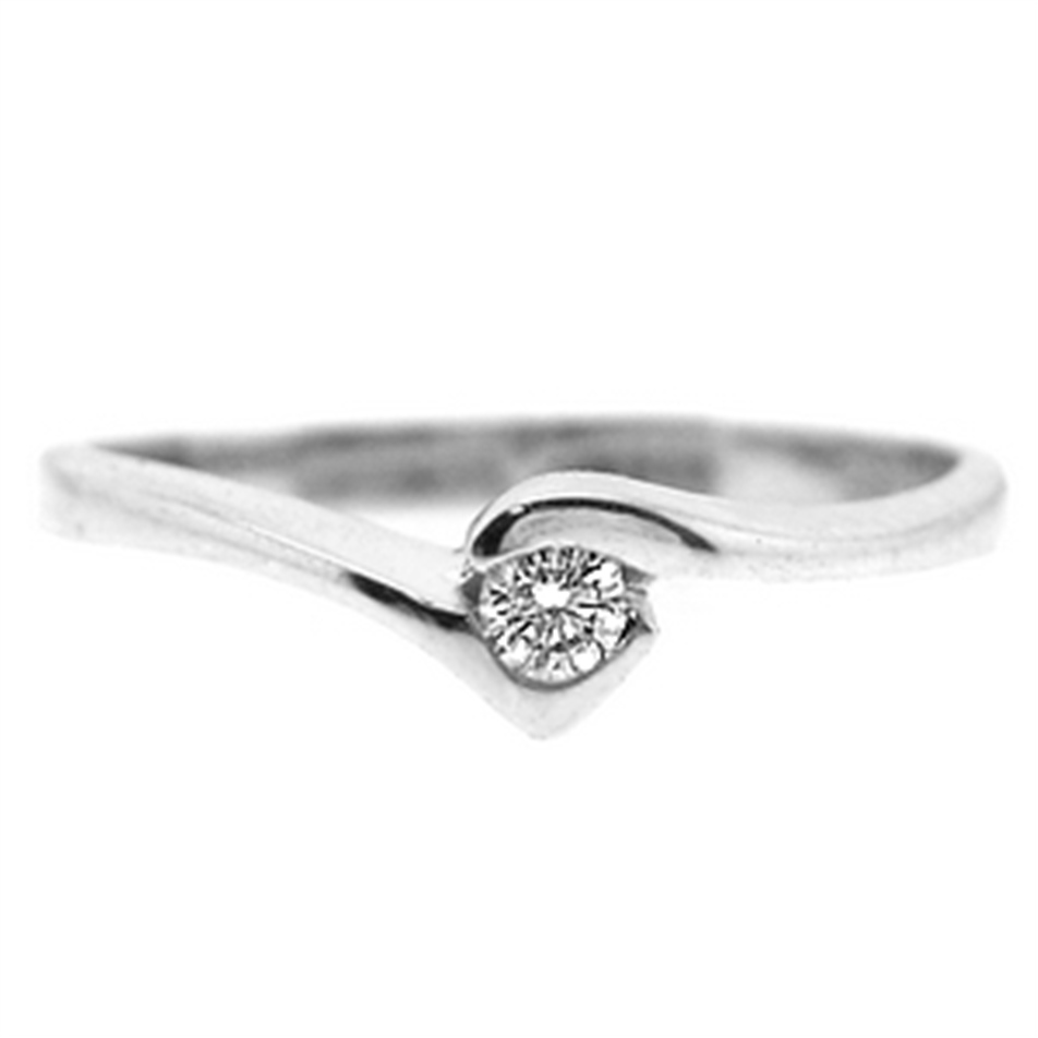 Solid Gold 0.06 ct. Diamond Solitaire Ring