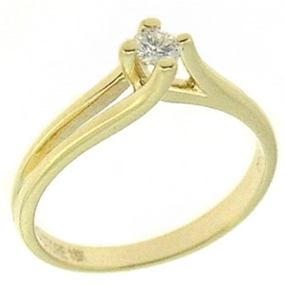 Solid Gold 0.07 ct. Diamond Solitaire Ring