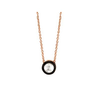 Solid Gold 0.07 ct. Rose Cut Diamond Solitaire Necklace