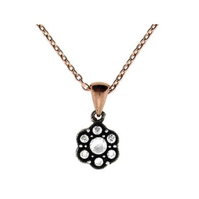 Solid Gold 0.1 ct. Rose Cut Diamond Necklace