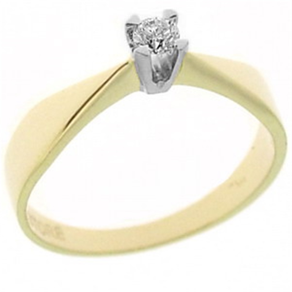 Solid Gold 0.1 ct. Diamond Solitaire Ring