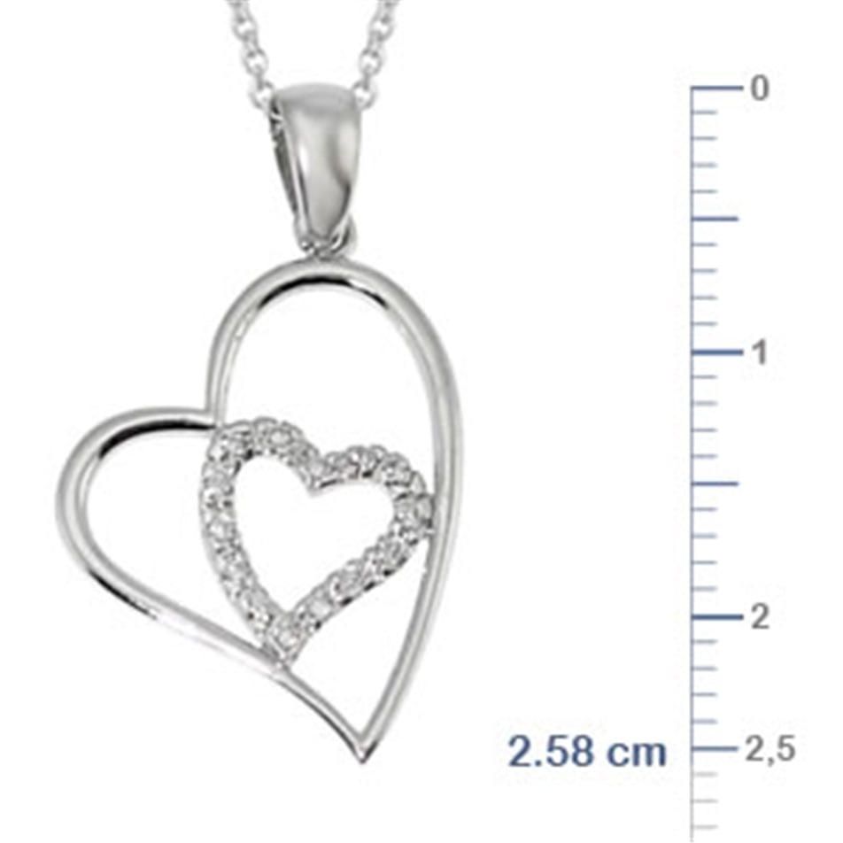 Solid Gold 0.11 ct. Diamond Heart Necklace