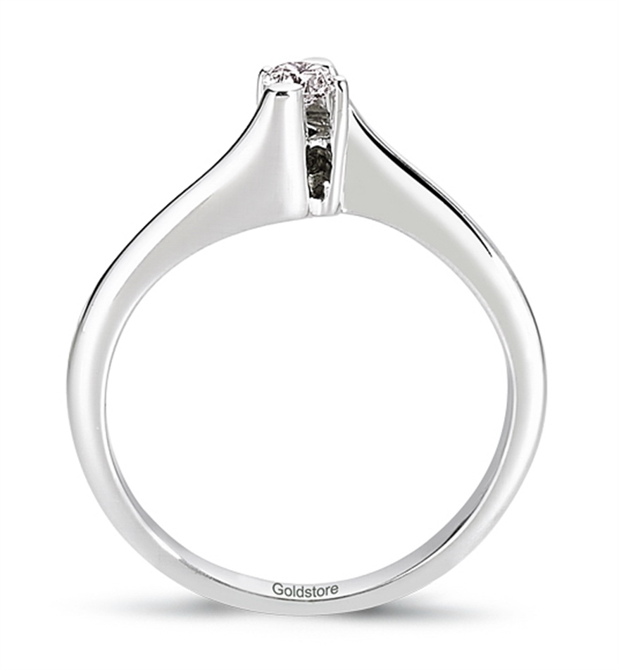 Solid Gold 0.11 ct. Diamond Solitaire Ring