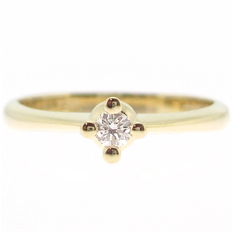 Solid Gold 0.11 ct. Diamond Solitaire Ring