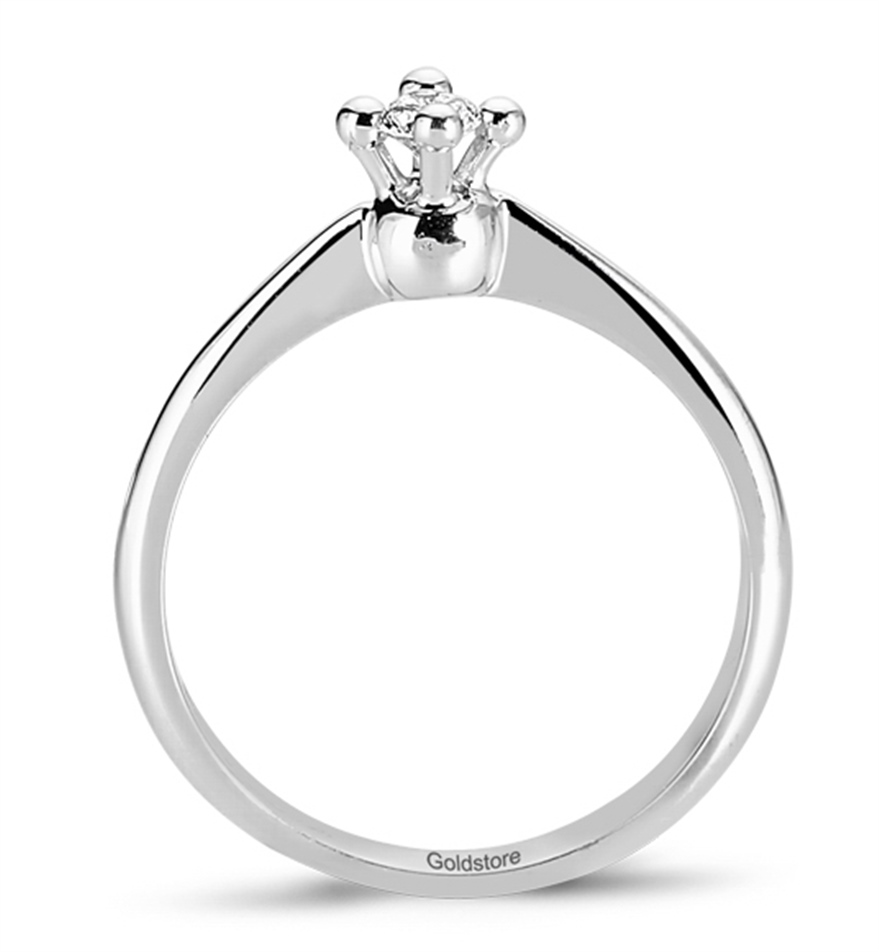 Solid Gold 0.11 ct. Diamond Solitaire Ring