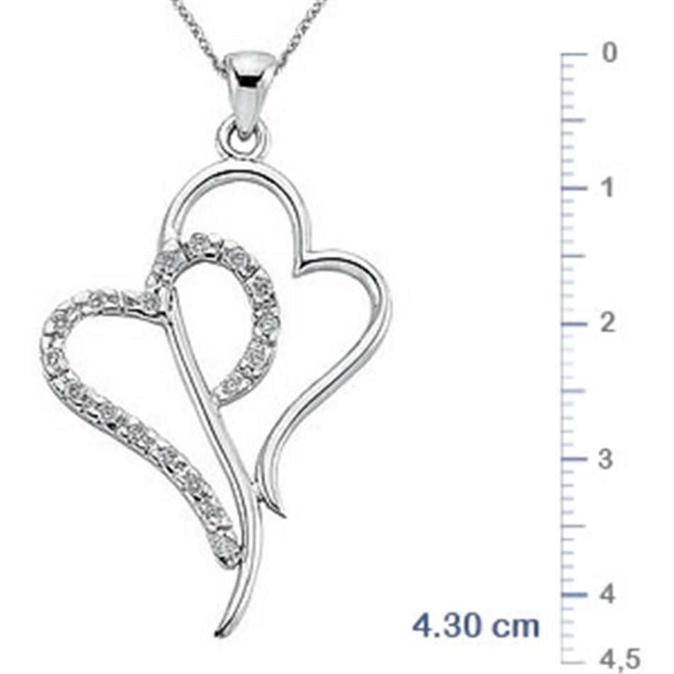 Solid Gold 0.14 ct. Diamond Heart Necklace