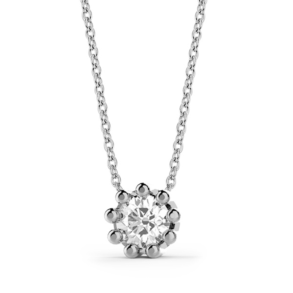 Solid Gold 0.15 ct. Diamond Solitaire Necklace