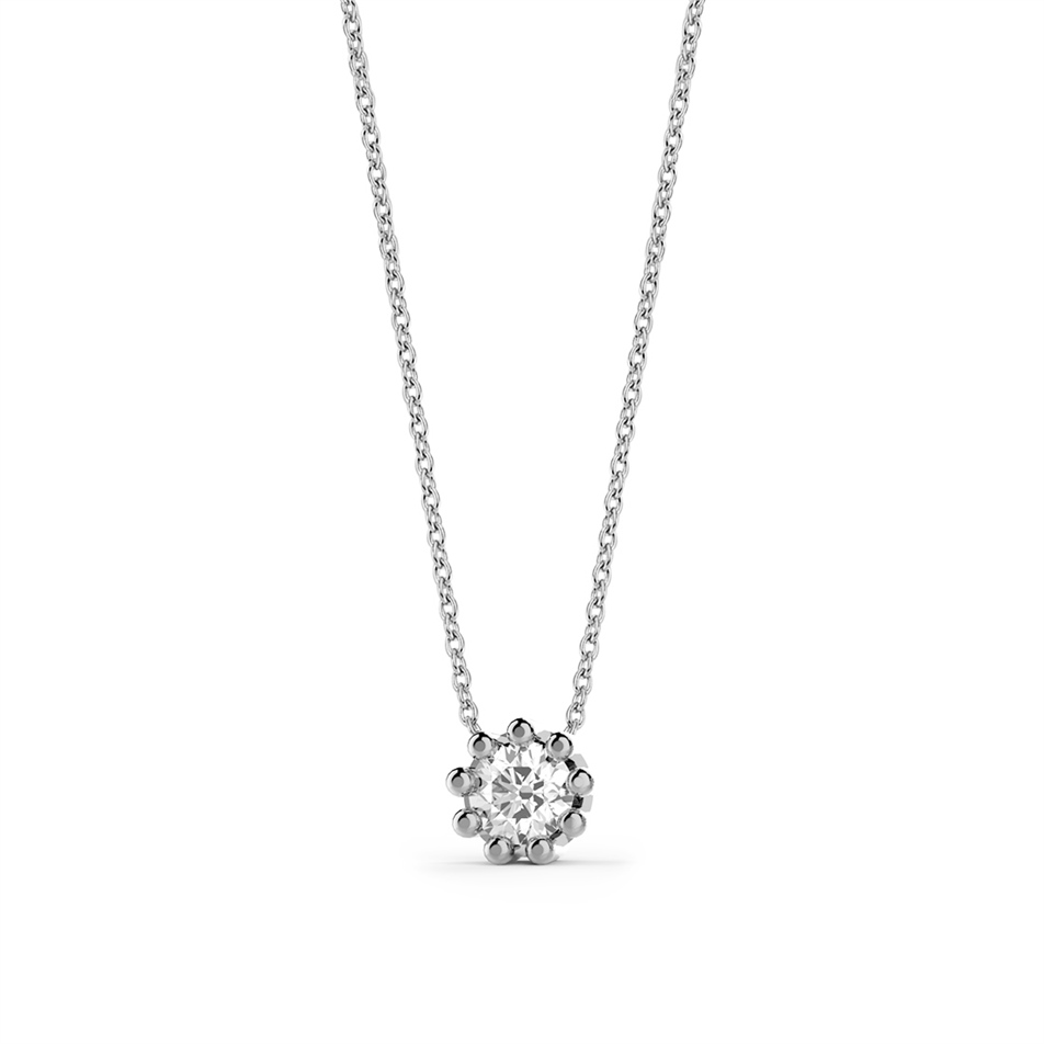 Solid Gold 0.15 ct. Diamond Solitaire Necklace