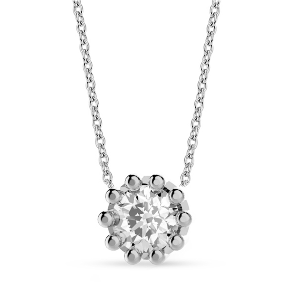 Solid Gold 0.22 ct. Diamond Solitaire Necklace