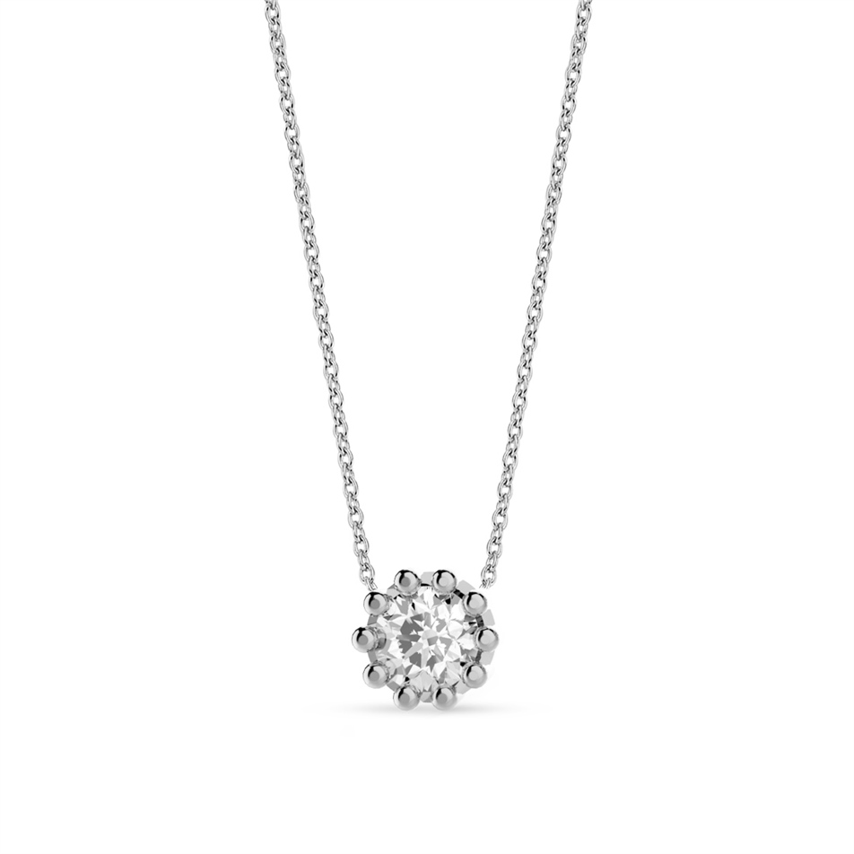 Solid Gold 0.22 ct. Diamond Solitaire Necklace