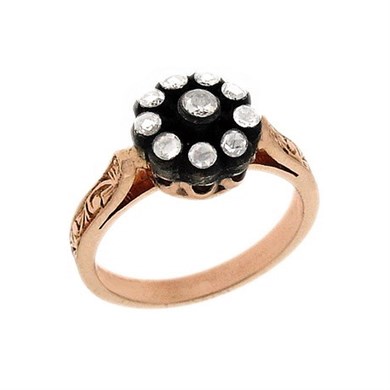 Solid Gold 0.23 ct Diamond Rose Ring