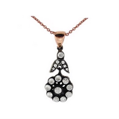 Solid Gold 0.3 ct. Rose Cut Diamond Necklace