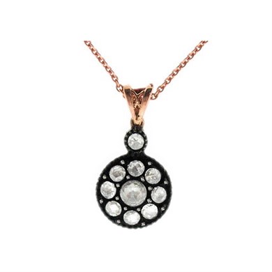 Solid Gold 0.3 ct. Rose Cut Diamond Necklace