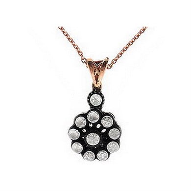 Solid Gold 0.32 ct. Rose Cut Diamond Necklace