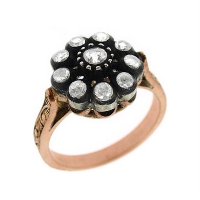 Solid Gold 0.36 ct Diamond Rose Ring