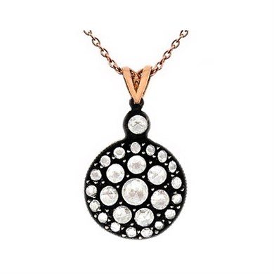 Solid Gold 0.54 ct. Rose Cut Diamond Necklace