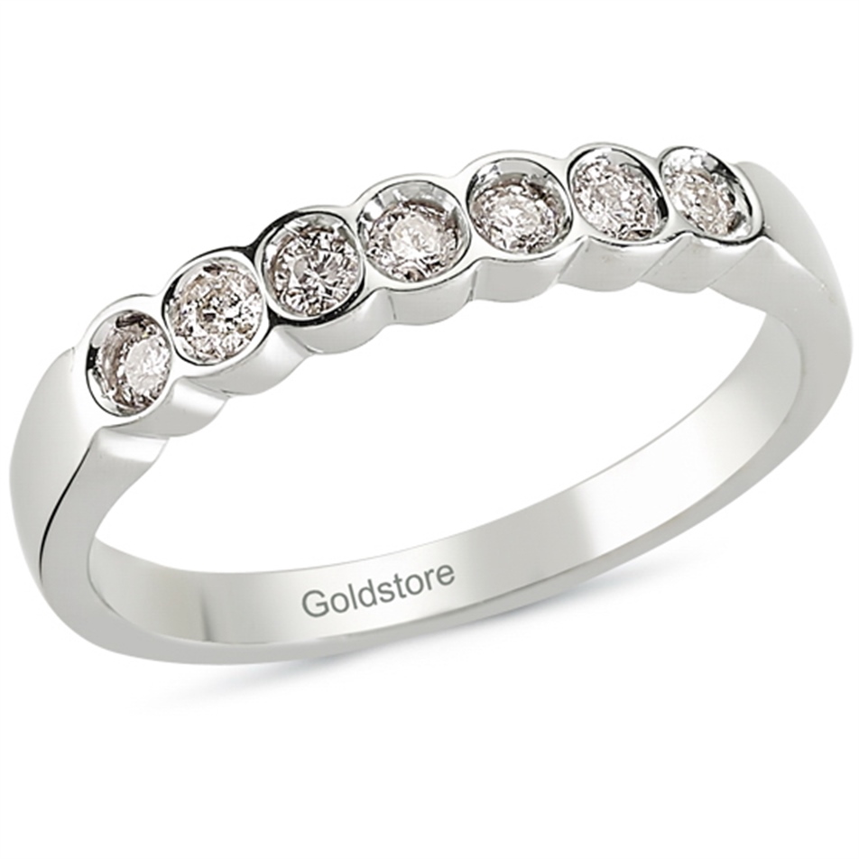 Solid Gold 0.54 ct. Diamond Half Eternity Ring