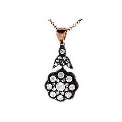 Solid Gold 0.56 ct. Rose Cut Diamond Necklace