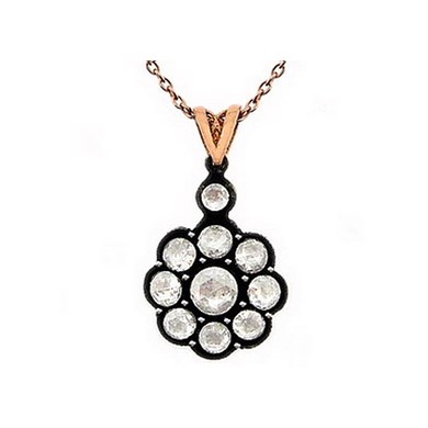 Solid Gold 0.65 ct. Rose Cut Diamond Necklace