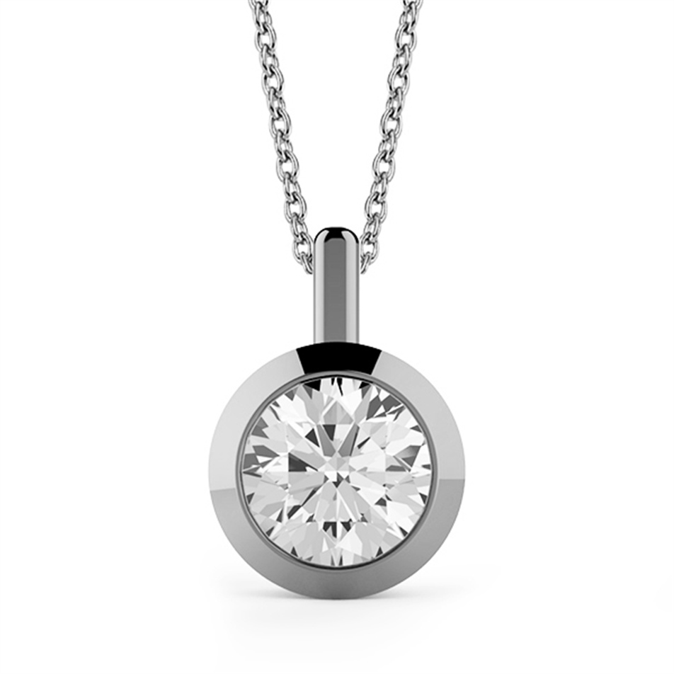 Solid Gold 0.7 ct. Diamond Solitaire Necklace