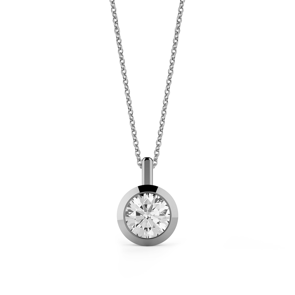 Solid Gold 0.7 ct. Diamond Solitaire Necklace