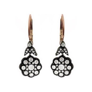 Solid Gold 0.85 ct Diamond Rose Earring