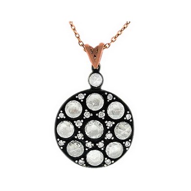 Solid Gold 1.08 ct. Rose Gold Diamond Necklace