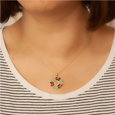 Altın Mineli Burç Kolye