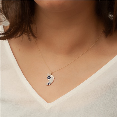 Solid Gold Baby Footprint Necklace