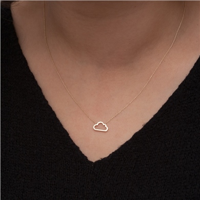 Solid Gold Cloud Necklace