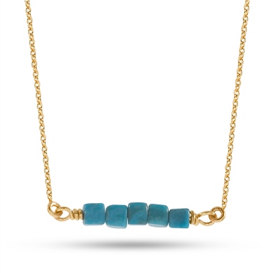Solid Gold Turquouise Necklace