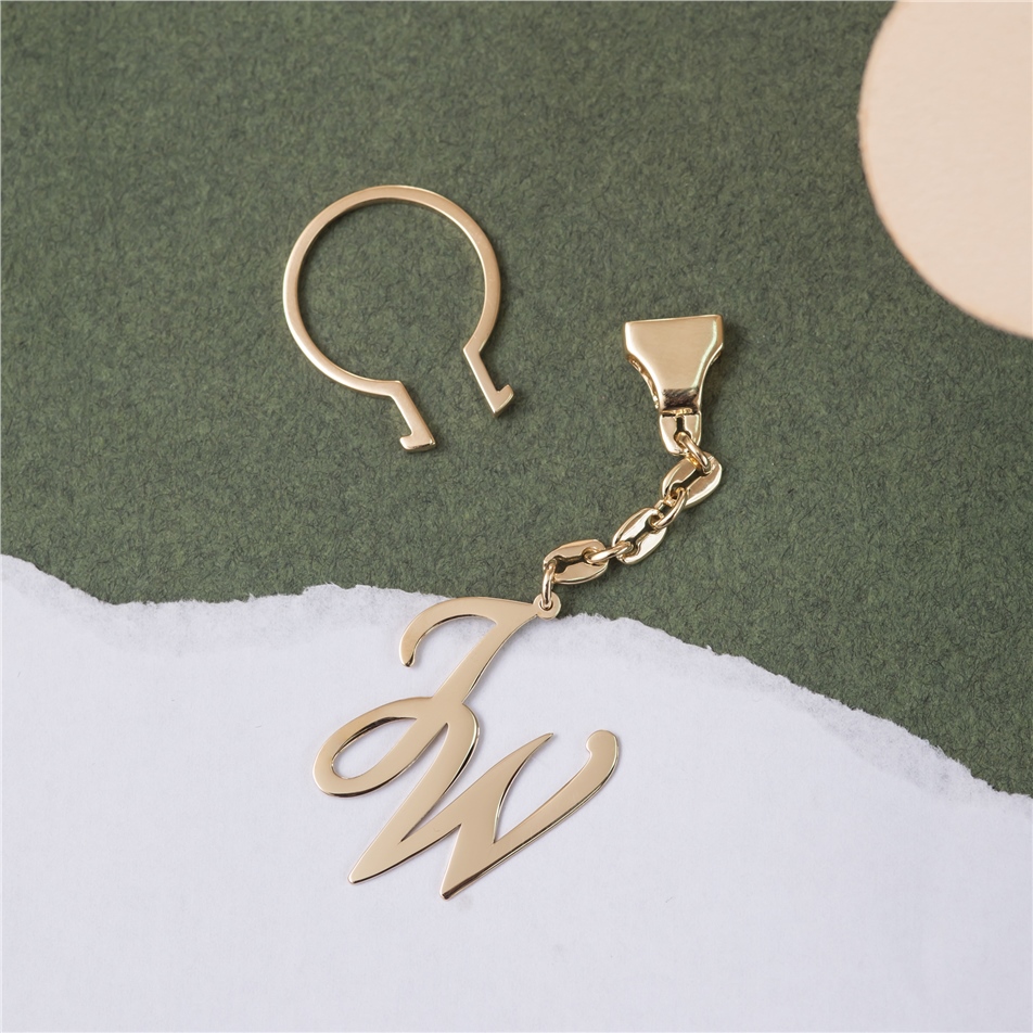 URL Solid Gold Letter Key Chain