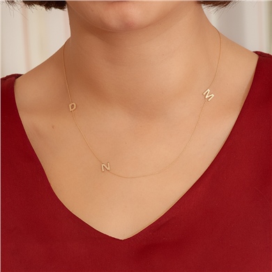 URL Solid Gold Letter Necklace