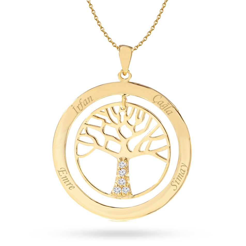 Solid Gold Tree Of Life Necklace