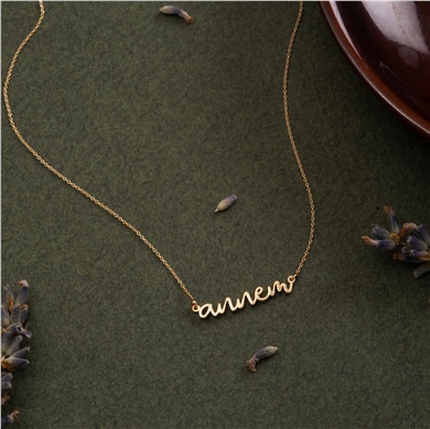 Solid Gold Name Necklace