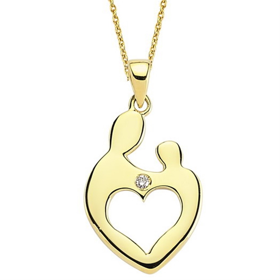Solid Gold 0.01 ct. Heart Necklace