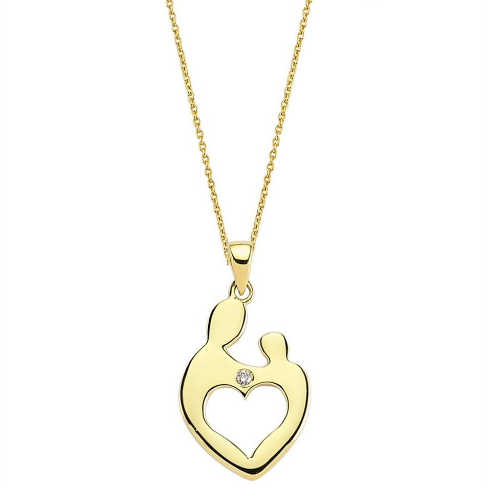 Solid Gold 0.01 ct. Heart Necklace