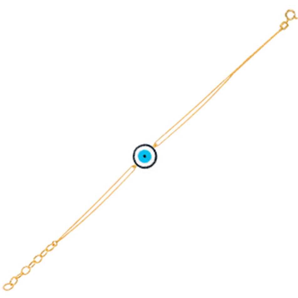 Solid Gold Evil Eye Bracelet