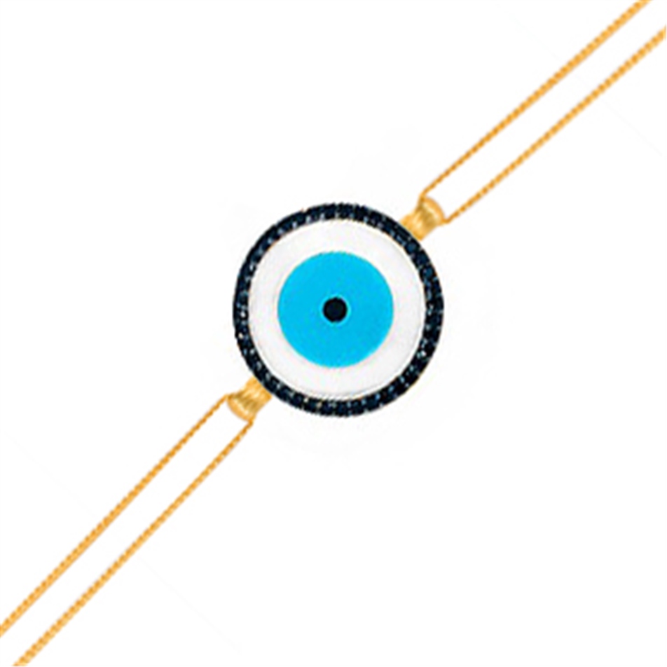 Solid Gold Evil Eye Bracelet