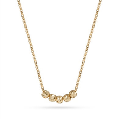 Solid Gold Ball Beaded Necklace